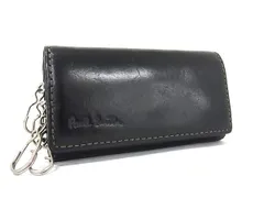 Paul Smith ポールスミス レザー 4連 キーケース キーリング 鍵入れ メンズ レディース ブラック系 DF5408