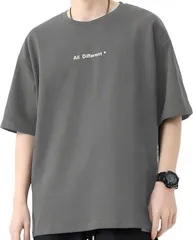 aspersio アスペルシオ ストリート系 半袖 Tシャツ クルーネック オシャレ 英字 プリント プルオーバー メンズ ショートスリーブ カットソー ラウンドネック アメカジ レゲエ サラサラ 涼しい 襟なし( サンドグレー,  XL)のサムネイル