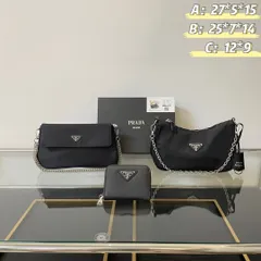 [本日特価] TOP New 2024 高品質3点セット - Prada アンダーアームバッグ + 3in1チェーンバッグ + 財布 本日限定特別割引！ [本日特価|新品未使用品]-WTO輸入1