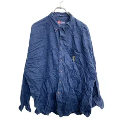 CHAPS 長袖シャツ XXLサイズ チャップス ボタンダウン ネイビー コットン 古着卸 アメリカ仕入 t2411-4041