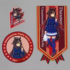 【中古】シール・ステッカー ドゥラメンテ 描き下ろし＆デフォルメ ステッカー3枚セット 「ウマ娘 プリティーダービー×セブンイレブン 3周年キャンペーン!」 セブンネット限定