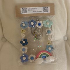 【在庫商品】お花と虹のトレカケース🌈　キーホルダーB8/トレカケース/クレイデコ/硬貨ケース/韓国/オタ活
