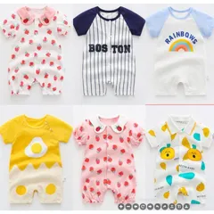 ロンパース 70 新生児 春 おしゃれ 安い オーバーオール ベビー 女の子 子供服 男の子 赤ちゃん 韓国 ベビー服80 90半袖　春夏秋冬 出産祝