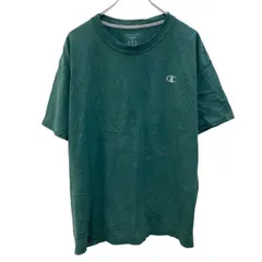 Champion 半袖 ロゴTシャツ XL グリーン チャンピオン プルオーバー ワンポイント刺繍ロゴ 古着卸 アメリカ仕入 a706-5858