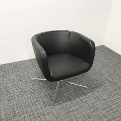 99s OLD IKEA 本革 回転チェア ブラック 1人掛けソファ イケア北欧