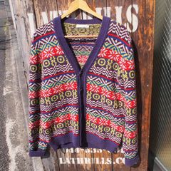 JONH SMEDLEY ジョンスメドレー ノルディック 総柄 ニットカーディガン メンズL相当