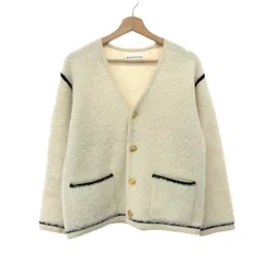 MACPHEE マカフィー 2023AW ムートンVネックカーディガン  サイズ:S 12-02-34-02202 ホワイト ウール レディース  トップス MACPHEE マカフィー 2023AW ムートンVネックカーディガン サイズ