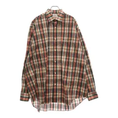 VETEMENTS (ヴェトモン) 23SS BARBES SHIRT チェック柄 チェック柄 オーバーサイズ 長袖シャツ ブラック UE63SH300Nのサムネイル