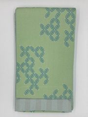 浴衣帯 半幅帯 両面 七宝/縞 薄緑/薄水色 袷(あわせ) 118-a0261