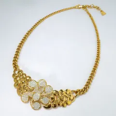 LANVIN　ジルコニア大ぶりネックレス（ゴールド）