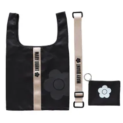 Color:ブラック MARY QUANT (マリークワント) 3WAY エコバッグ ケース付き (ブラック) 花柄 デイジー レディース エコバック マイバッグ 000783-0001-02