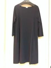 M24　ギャルリーヴィー　GALERIE VIE　トゥモローランド　縮絨ウールワンピース　ゆったり　暖か　ネイビー