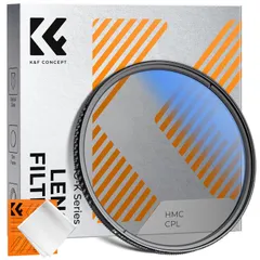 K&F CONCEPT 67mm PLフィルター 偏光フィルター コントラスト 反射調整用 薄枠 CPLフィルター 1枚クリーニングクロス付属（Nano-Klear）のサムネイル