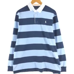 古着 ラルフローレン Ralph Lauren POLO RALPH LAUREN CUSTOM SLIM FIT ボーダー柄 長袖 ラガーシャツ メンズXL相当/eaa538017