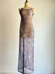 00's gradation dyed mesh dress