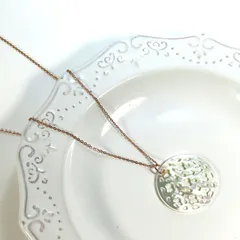 マザーオブパール ホワイトシェル 30mm 透かし彫り フラワー 花 真珠母貝 ピンクゴールド PG 金属アレルギー対応 ステンレス ネックレス チェーン 1.2mm 小豆チェーン 選べる 35～80cm サージカルステンレス 彼女 母の日 贈り物 レディース