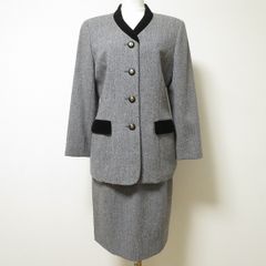 Leilian レリアン シルク混 ノーカラージャケット スカート