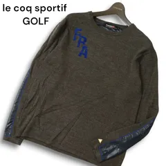 le coq sportif GOLF ルコック スポルティフ ゴルフ 秋冬★ 切替 ウール ニット セーター Sz.L メンズ 灰 グレー