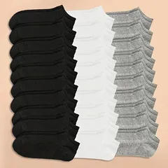 ⭐️大人気、再入荷、数量限定⭐️　レディース　女性用　ショートソックス　10足セット　靴下　防臭　男女兼用　靴下　ソックス　セット売り　まとめ売り　韓国　韓国ファッション　くつした 防寒 無地 暖かい 厚手 冷え取り 冷えとり スポーツ 運動 抗菌 防臭のサムネイル