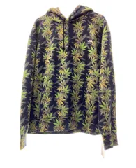 ノースフェイス THE NORTH FACE Supreme 23AW Leaf Hooded Sweatshirt フローラル プリント パーカー プルオーバー 黒 緑 NT523011 パーカ 総柄 グリーン Lサイズ 104MT-145