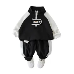 [Kai La Nalu] キッズ ジャージ 上下 ジュニア スウェット パンツ 子供 服 男の子 女の子 シンプル トレーニング ウェア スポーツ 上下セット 子供服 トレーニングウェア セットアップ 90 100 110 トレーニ [ブラック] [100]