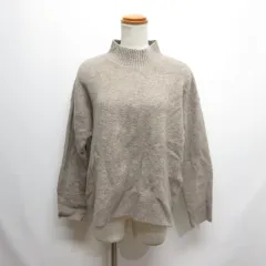 ユニクロ UNIQLO スフレヤーン モックネック セーター M ベージュ ニット