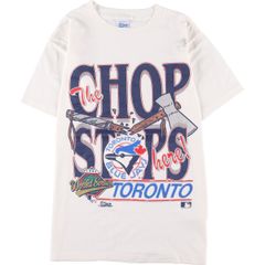 古着 90年代 SALEM MLB TORONTO BLUE JAYS トロントブルージェイズ WORLD SERIES スポーツプリントTシャツ USA製 メンズM/eaa331595