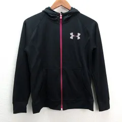 y■アンダーアーマー/UNDER ARMOUR ジップアップ トレーニングパーカー■黒【SM】LADIES/26【中古】