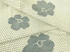 平和屋着物▽上質な小紋　単衣　舞花文　正絹　逸品　DAAS0572az