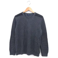 アーバンリサーチ URBAN RESEARCH ITEMS ニット セーター リブ エルボーパッチ コーデュロイ Vネック コットン混 長袖 38 チャコールグレー /NT11