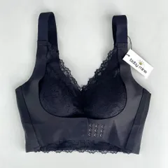 ナイトブラ ブラックL①　アウトレット ノンワイヤー バストアップ 育乳