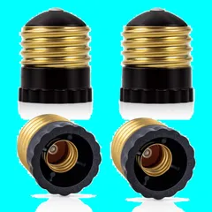 【数量限定】4個入 電球ソケット ベークライト 変換ソケット E26→E12口金変換アダプター DiCUNO