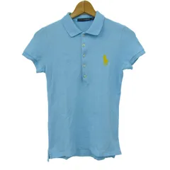 ラルフローレンスポーツ ポロシャツ トップス 半袖 ビッグポニーロゴ レディース Sサイズ 水色 RALPH LAUREN SPORT 【中古】
