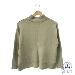 【訳アリ】 anyFAM エニィファム ニット セーター ハイネック シンプル カジュアル 長袖 レディース グリーン free ナイロン アクリル 綿 毛 901-4259 送料無料 古着