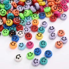 【50個】カラフルアクリルニコちゃん にこちゃん　ハンドメイド　素材　ビーズ