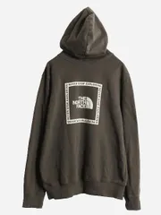 【お得なクーポン配布中!】 ノースフェイス 両面 プリント スウェット フード パーカー メンズ М The North Face プルオーバー 裏起毛 トレーナー アウトドア カーキ