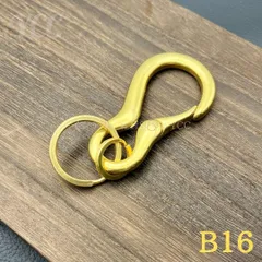 キーホルダー カラビナ キーリング ブラス Brass 真鍮 ハーレーダビットソン Harley Davidson アメカジ ヴィンテージ ライダーファッション シンプル おしゃれ  B16