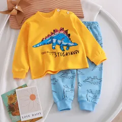 キッズ恐竜パジャマ3上下セット(100サイズ・110サイズ・120サイズ・130サイズ）トップスボトムスこども子供男の子男児