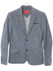 GUESS ゲス シャンブレーデニムテーラードジャケット ブルー S