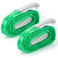 【特価商品】出荷 園芸 道具 引越し【2本セット】 牽引工具 荷吊りベルト 安全ロープ ポリエステル製 幅50mm 長さ1m 使用荷重2000kg スリングベルト JiiinMiiin