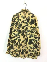 古着 80s USA製 LL Bean ダックハンター カモ 迷彩 フランネル シャツ ネルシャツ 15 1/2