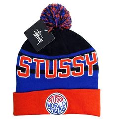 ステューシー 帽子　キャップ　ボンボン　ニット帽 新品タグ付き！ステューシーStussyニットキャップ帽子ビーニー