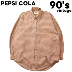 90sヴィンテージ ペプシコーラ PEPSI 長袖 B.Dシャツ M チェック柄のサムネイル