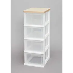 【 新品 未開封 】 アイリスオーヤマ ウッドトップチェスト 4段 スリムタイプ (フレンチオーク/約幅32.4×奥行41×高さ82cm) 未使用 送料無料のサムネイル