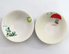 【中古】皿・ボウル スナフキン(寝そべり)＆リトルミイ(傘) サラダボウル2個セット 「ムーミン」