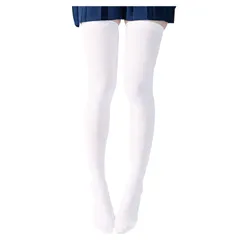 Free Size_80cm-ホワイトの1足 [KOUTEI] 柔らかナイロン サイハイソックス 多足セット 超ロング 太もも丈 オーバーニーソックス 美脚 着圧 スッキリ ニーハイ ストッキング ロングソックス 靴下(80cm-ホワイトの1足)