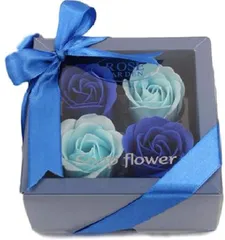 morningplace ソープフラワー ギフト ボックス 石鹸の花 プレゼント 誕生日 母の日 などに(ブルー)