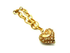 Samantha Thavasa サマンサタバサ ラインストーン ハートモチーフ バッグチャーム キーホルダー レディース ゴールド系 DY0565