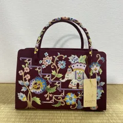 ひめs2‼️最終価格‼️美品‼️OKAJIMA 花柄刺繍 和装用バッグ
