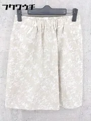 ◇ INDIVI インディヴィ 総柄 膝丈 タイト スカート サイズ40 ホワイト ベージュ系 レディース 【中古】 【1002800492510】